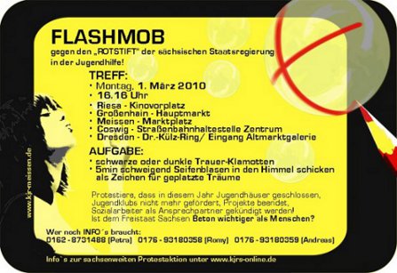 Flashmob gegen Kürzungen im Kinder-und Jugendbereich